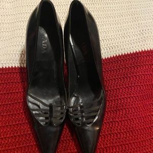 Black Prada heels
